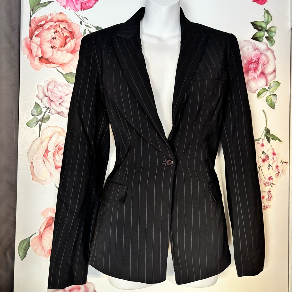 Elie Tahari Black Pinstripe Women's Jacket